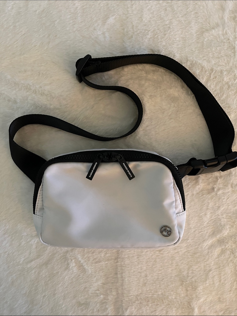 Pander Sports White Crossbody Belt Bag Minimal Womens Waist Pack